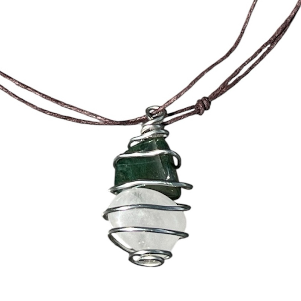 Moss agate quartz necklace